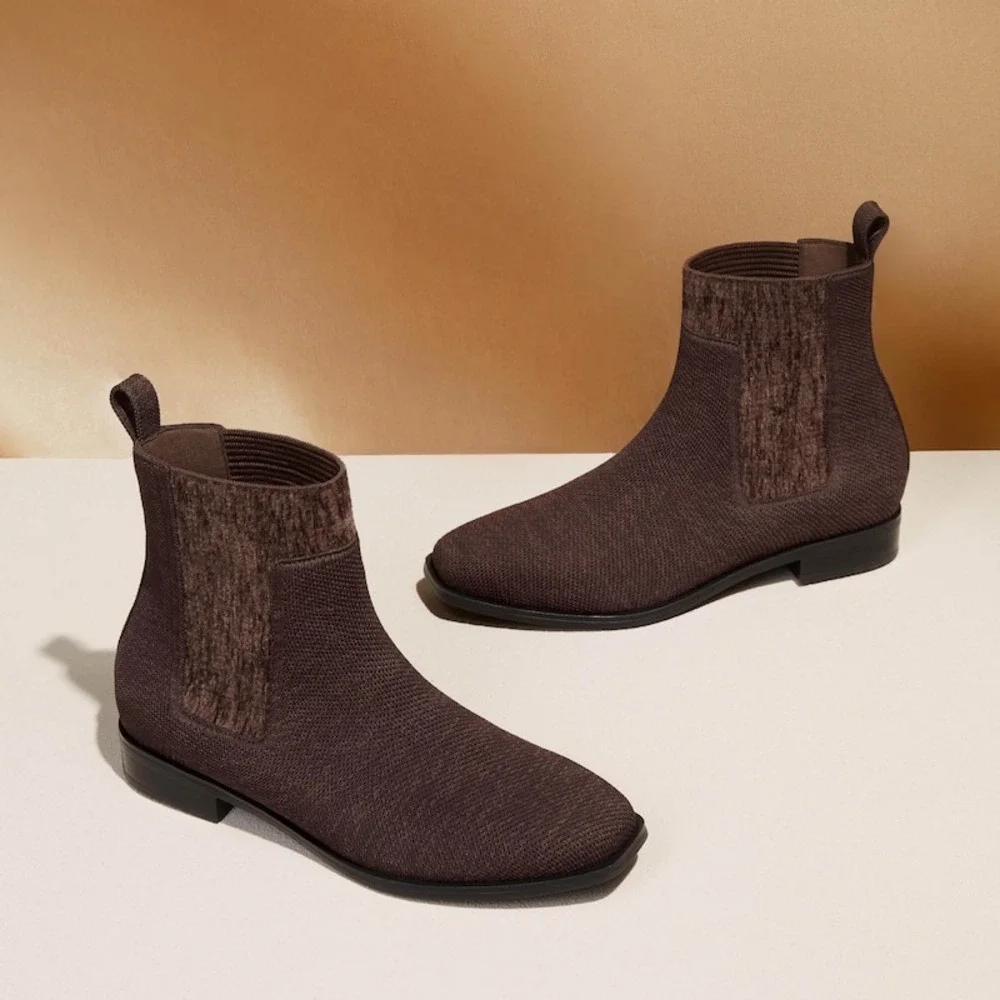 VIVAIA‎ Water-Repellent Square Toe Boots Dark Chocolate size EU/40 US/9